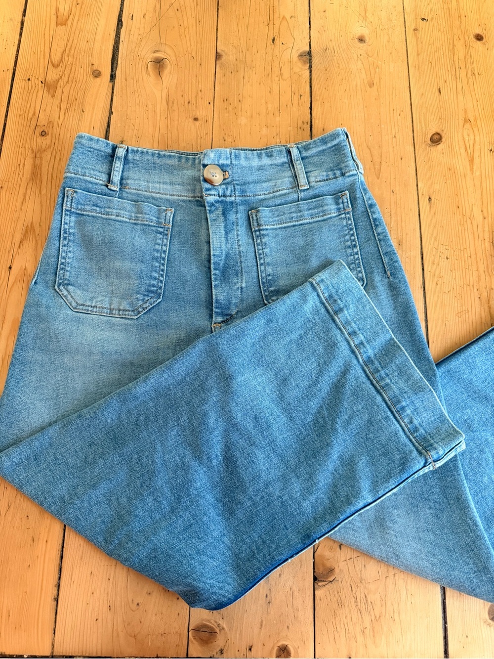 Anthropologie Light Blue High-Rise Straight Jeans